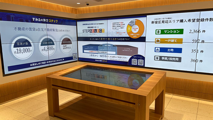 シティタワーグラン天王寺の店頭パネル＆デジタルサイネージ